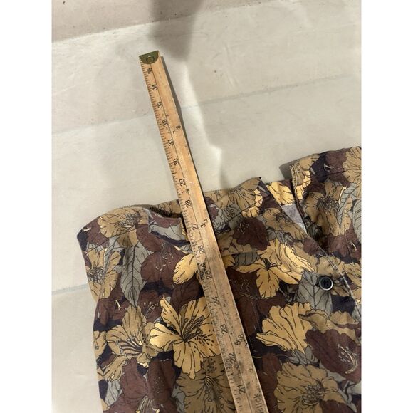 Kavu Men’s Medium Camp Collar Aztec Print Tencel Short Sleeve Button Up Floral - Picture 6 of 7